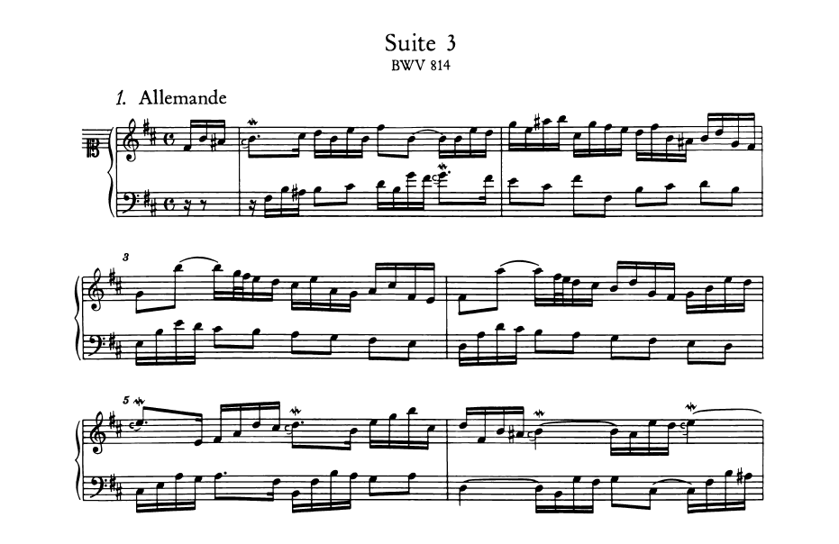 Jan Sebastian Bach - French Suite No. 3 in B minor, BWV 814 Dom Pełen Muzyki