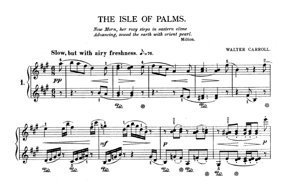 Walter Carroll - In Southern Seas nauka gry na pianinie