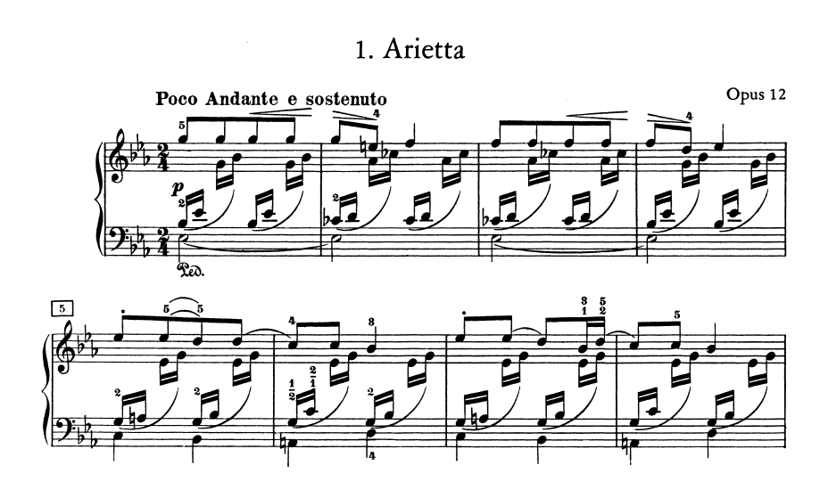 Edvard Grieg - Lyriske smastykker Op. 12 nauka gry na pianinie