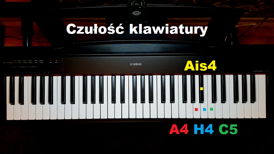 Wybór czułości klawiatury, czyli natężenia dźwięku w zależności od siły nacisku na klawisze