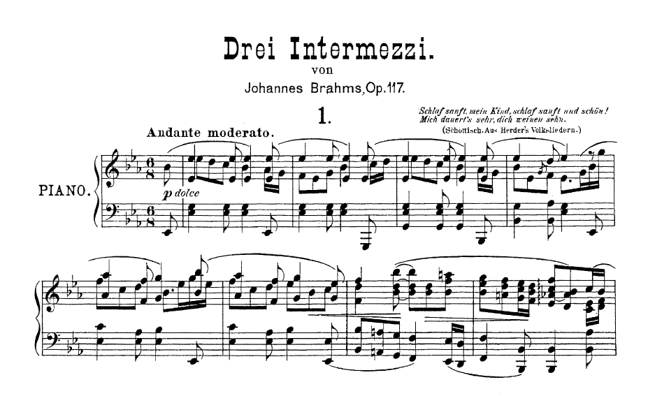 Nuty na fortepian Brahms - Three Intermezzos