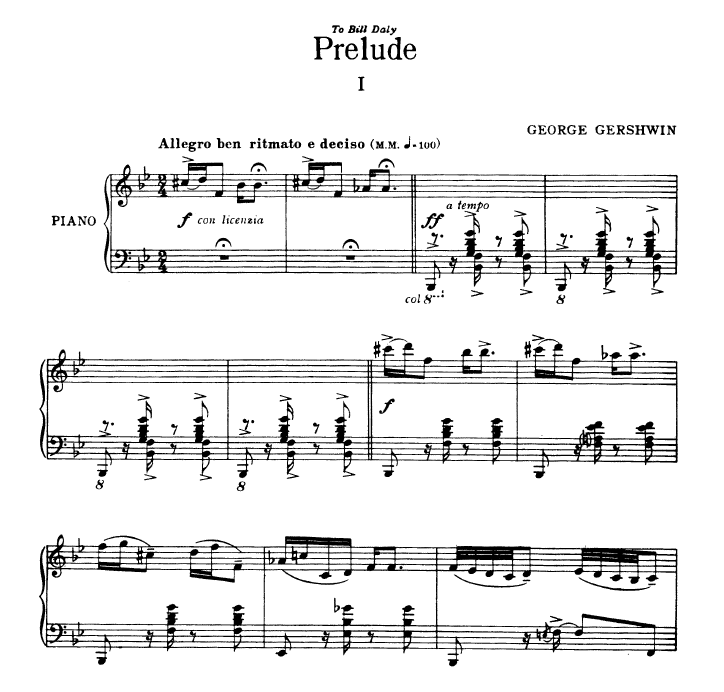 George Gershwin - Three Preludes nauka gry na pianinie