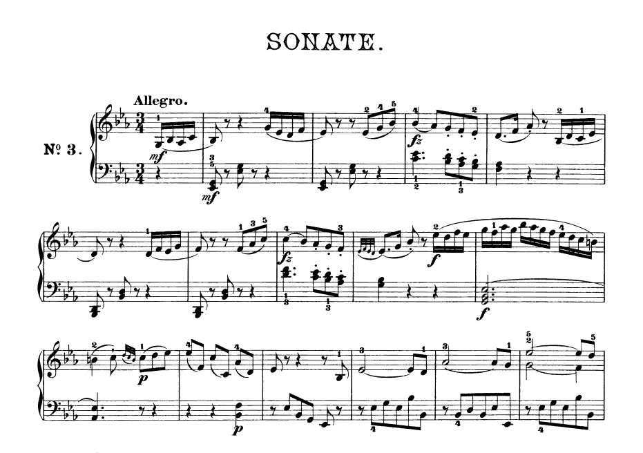 Haydn - Sonata in E nauka gry na pianinie