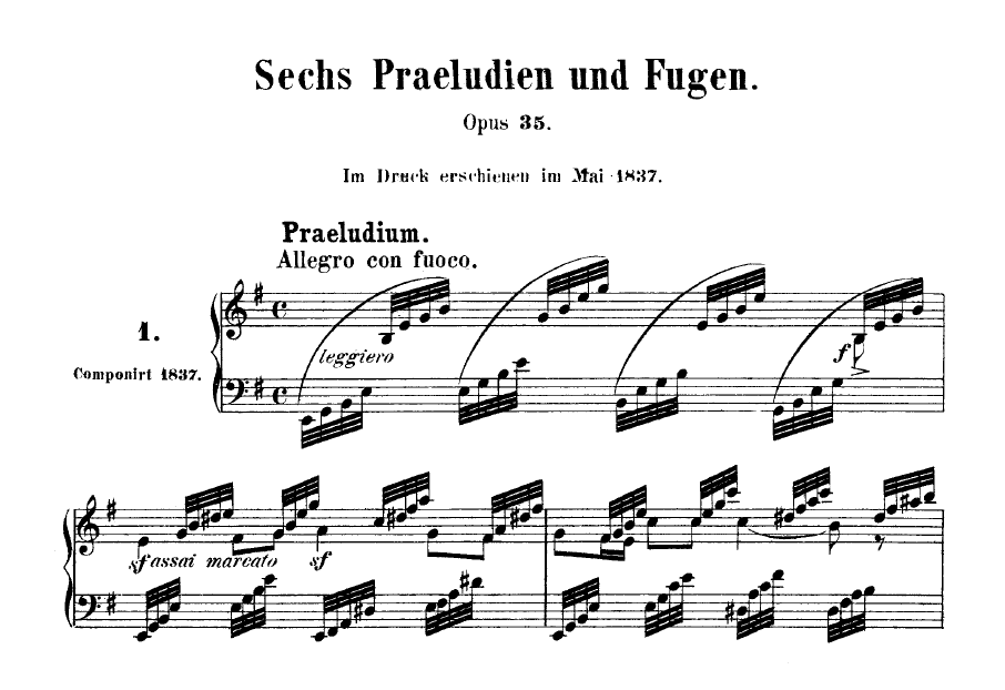 Felix Mendelssohn Fugue in B- (from Prelude and Fugue in Bdur Op. 35 DomPełenMuzyki