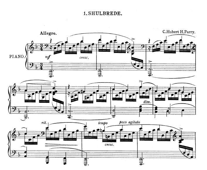 Parry, Charles Hubert Hastings - Shulbrede Tunes nauka gry na fortepianie
