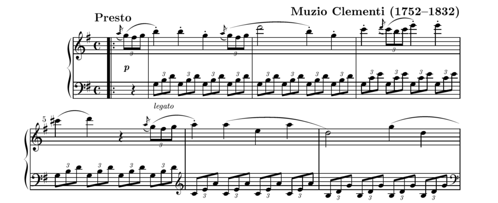Sonatina Clementi nauka gry na pianinie